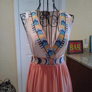 Flying Tomato Tribal Dawn Maxi Boho Embroidered Dress